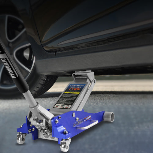 Hydraulic Low Profile Aluminum Steel Racing Floor Jack with Dual Piston Quick Lift Pump With 2.5 Ton Capacity